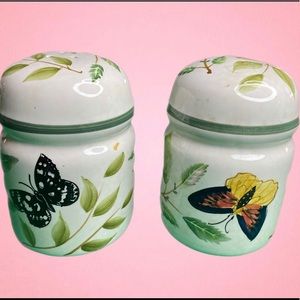 Vintage Sakura Butterflies Salt & Pepper Shakers